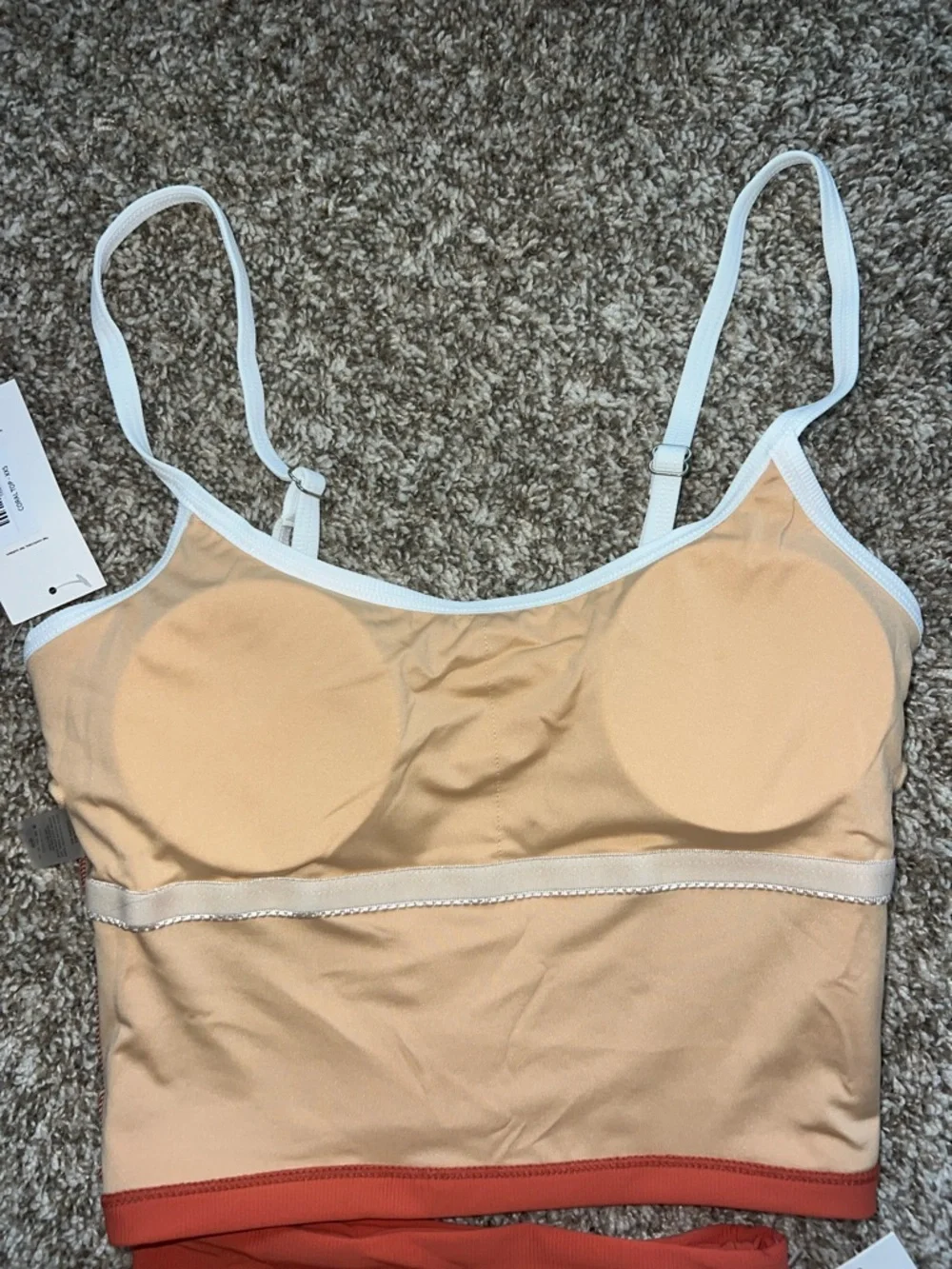 NWT! Geode Women’s Coral Swim Set with White Trim Super flattering! Sz XXSMALL - Picture 4 of 15